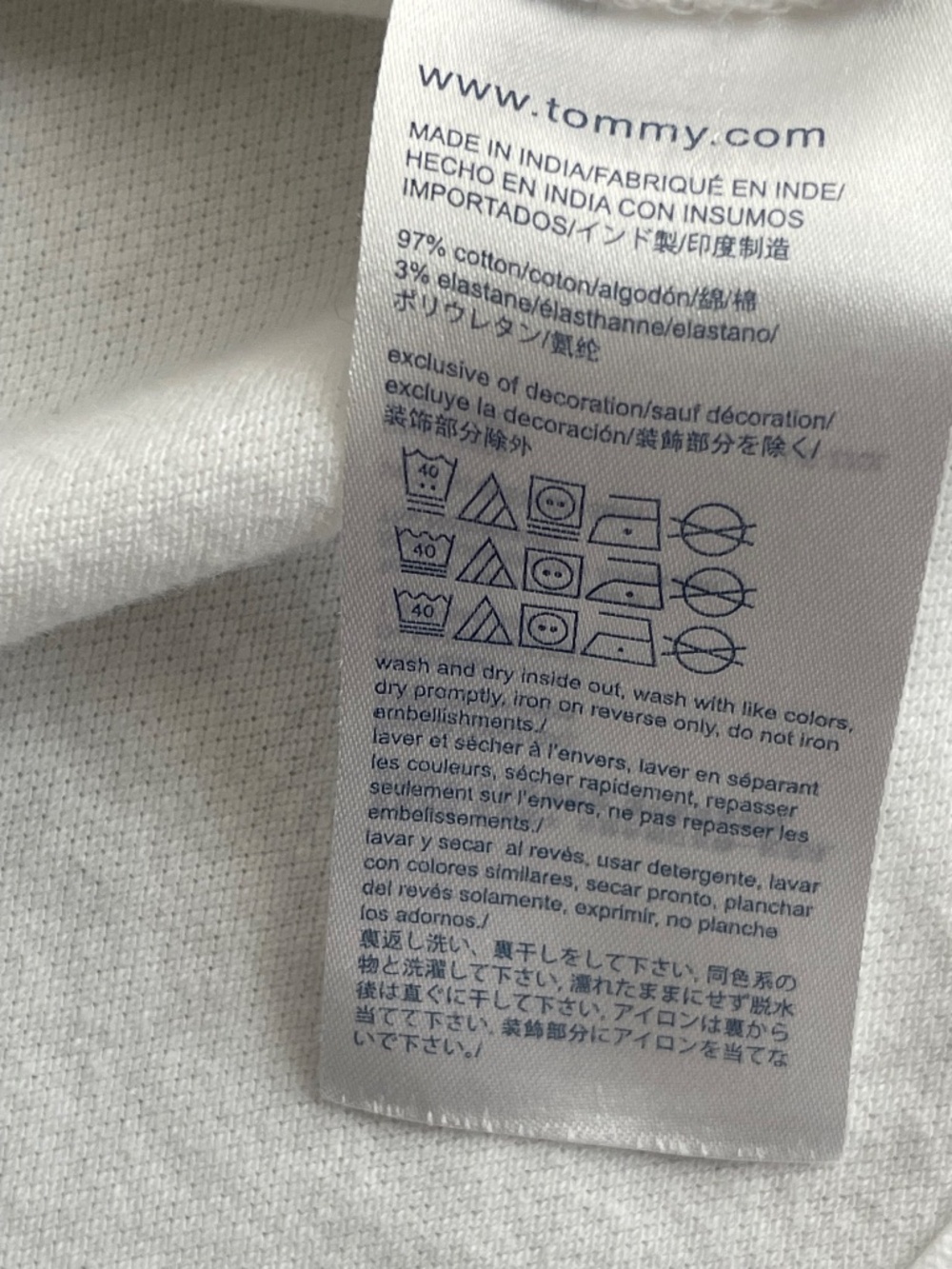 Tommy Hilfiger Custom Fit White Polo Shirt Men’s Small - Picture 6 of 9